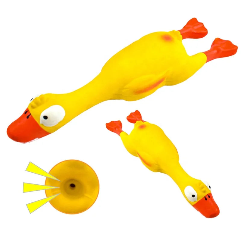Super Cute Screaming Chicken and Yellow Duck Squeaky Chew Toys for Pets Durable and Safe Latex Factory Price