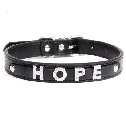 Wholesale Custom Waterproof Dog Collar Solid Color PU Leather Rhinestone Name Letters DIY Personalized Pet Collar Small