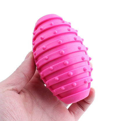 Eco-Friendly Interactive Dog Chew Toys Durable Small Animal Rugby Football Safe Non-Toxic TPR Pet Toys Packed in Bag