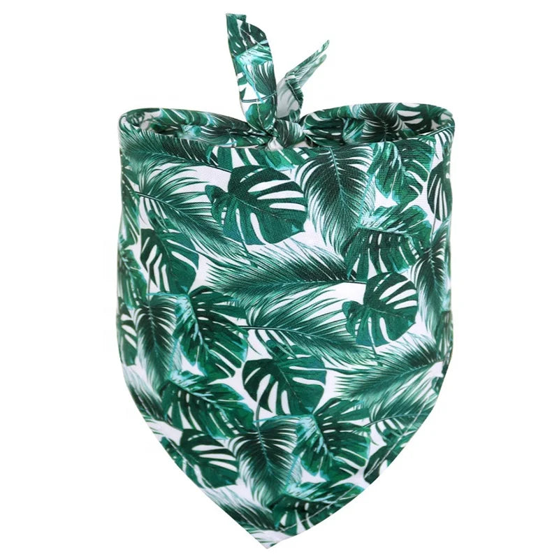 Cool Summer Dog Bandana Hawaii Style Flamingo Fruit Flower Leaves Printing Custom Thick Hat Made Polyester Cotton Winter Spring