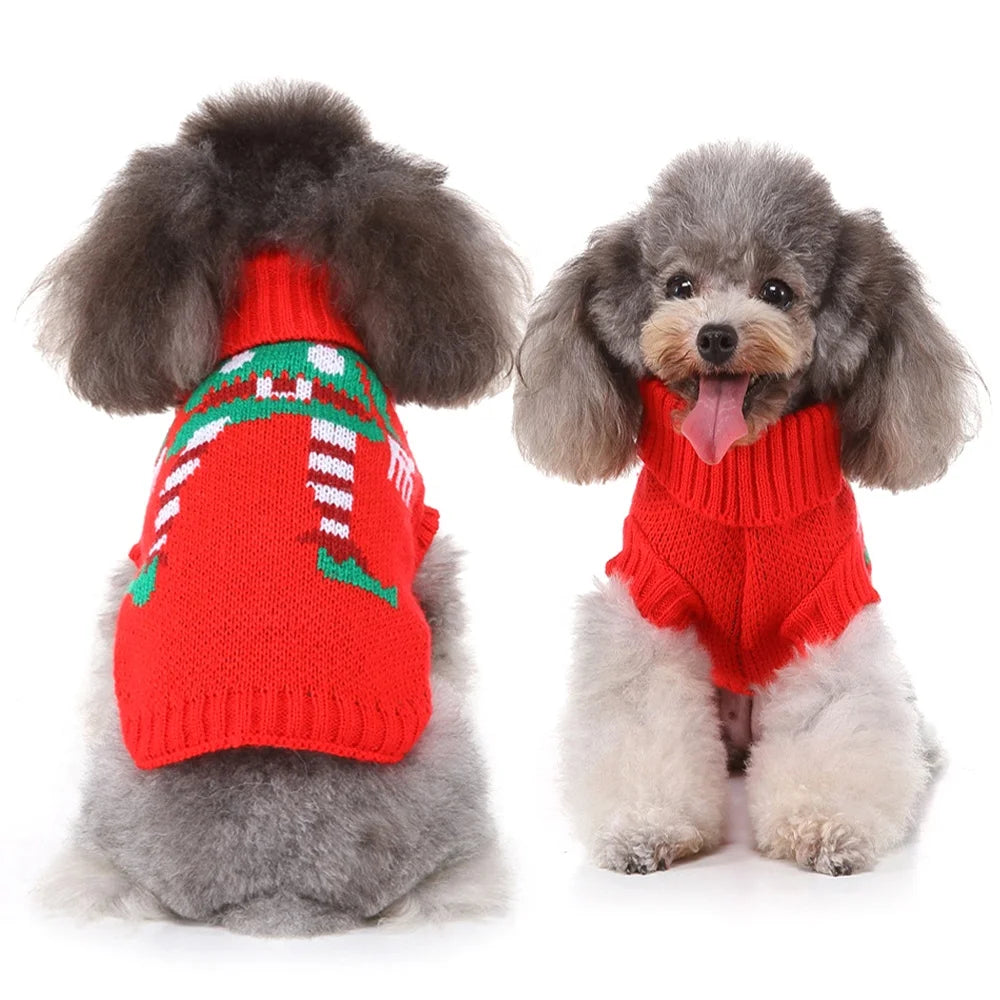 Holiday Design Mrs.Claus Pet Winter Sweater XXL Polyester Cloth Santa Christmas Costume Dog Modern Style Accessory Spring Autumn