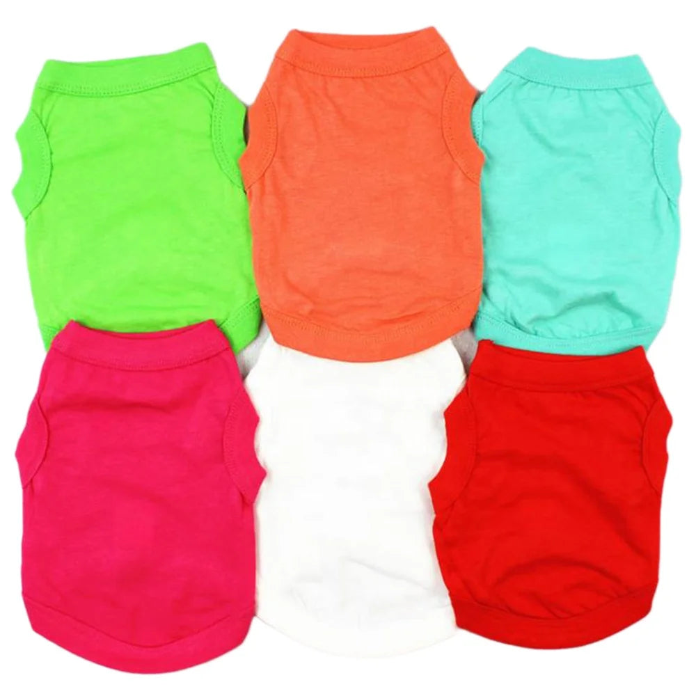 Wholesale 100% Cotton Dog T-Shirts Comfortable Summer Plain Apparel Classic Style Solid Spring Season-XS S M L XL XXL Available