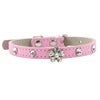Modern Luxury Cat Collar for Small Dogs Elegant Bling-bling Rhinestone Cute Flower Decoration Solid Pattern Made of PU