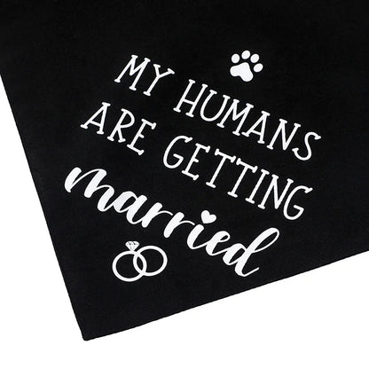 Happy Wedding Propose Marriage Custom Logo Sublimation Dog Bandana 100% Polyester for Fall Winter Summer Pet Apparel Accessory