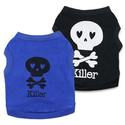 Wholesale Cool Killer Summer Pet Dog Clothes Shirt Modern XL and XS Cotton Coat with Print Pattern for Spring Season