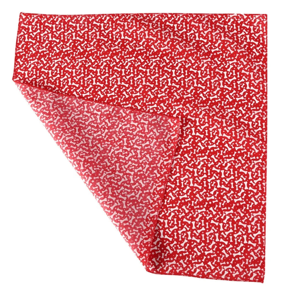 Wholesale Bone Star Print Polyester Cotton Dog Bandana Bone Star Print Soft Washable Reversible Neck Scarf for Small Large Pets