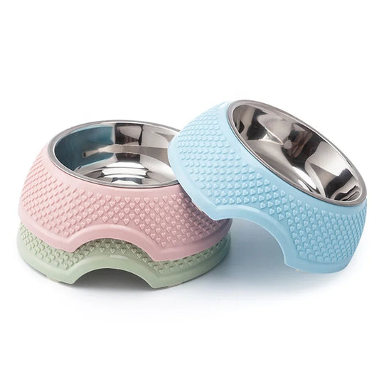 3D Stereoscopic Heart-Shaped Modern Durable Lightweight Dog Feeder Detachable Stand Full Surface Waterproof Pet Food Bowl PP 5L