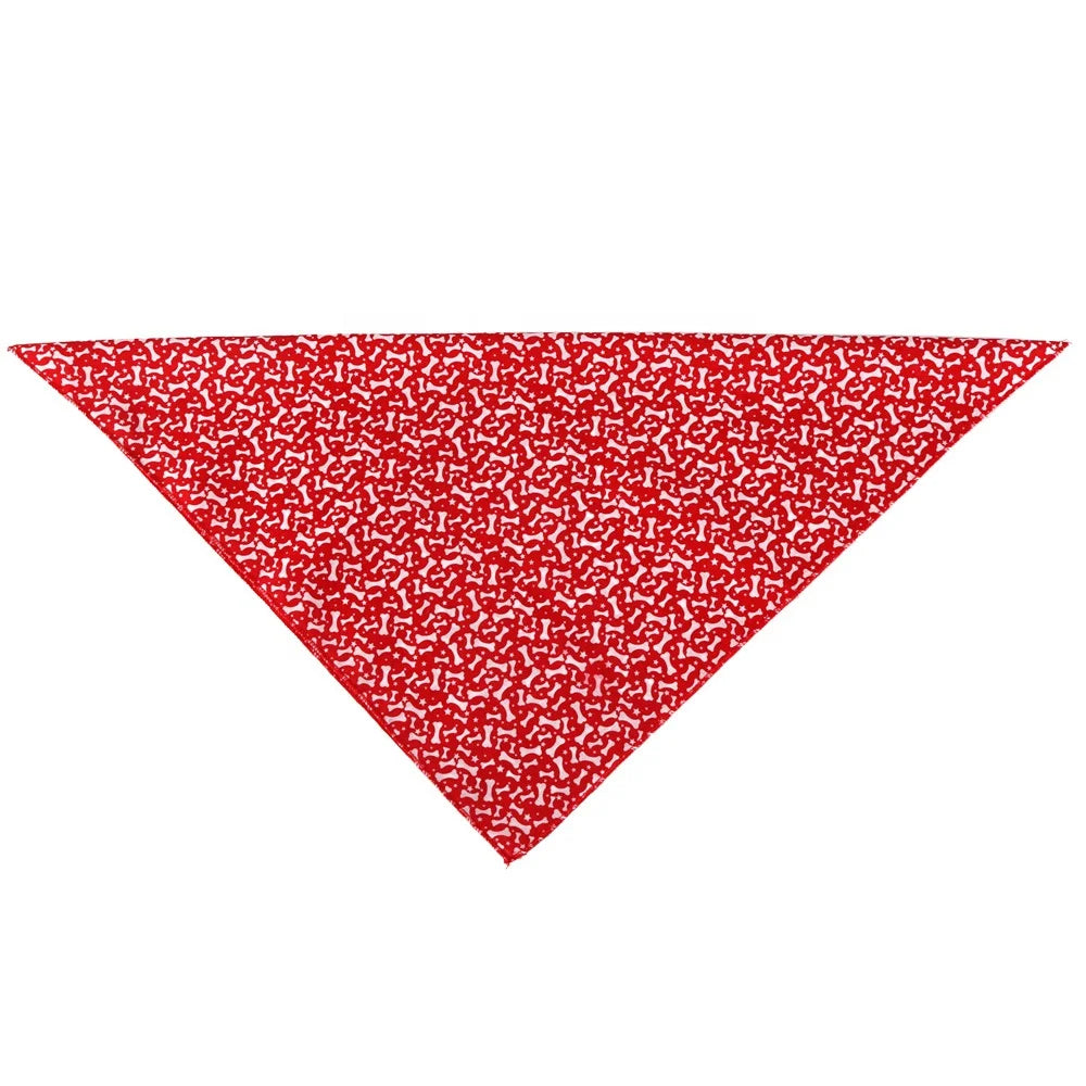 Wholesale Bone Star Print Polyester Cotton Dog Bandana Bone Star Print Soft Washable Reversible Neck Scarf for Small Large Pets