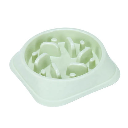 Eco-Friendly Lightweight Anti-Slip Bottom Dog Food Bowl Chew Proof Slow Feeder in 7 Colors PP Material Indoor Use for Pets