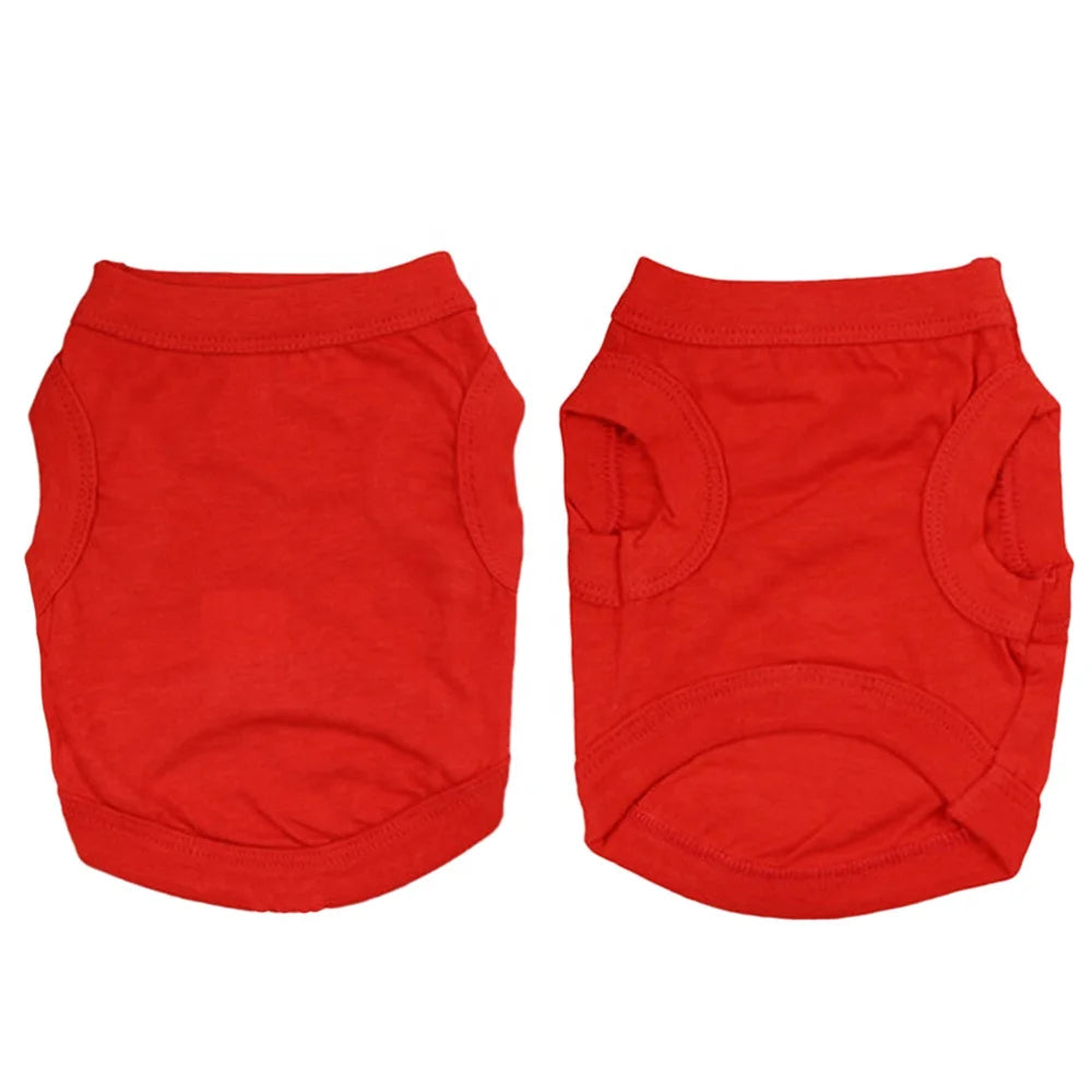 Wholesale 100% Cotton Dog T-Shirts Comfortable Summer Plain Apparel Classic Style Solid Spring Season-XS S M L XL XXL Available
