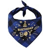 Custom Design Cotton Cat Scarf Dog Bandana Fashion Print Happy Birthday BOY GIRL Adjustable Triangle Spring Summer Winter