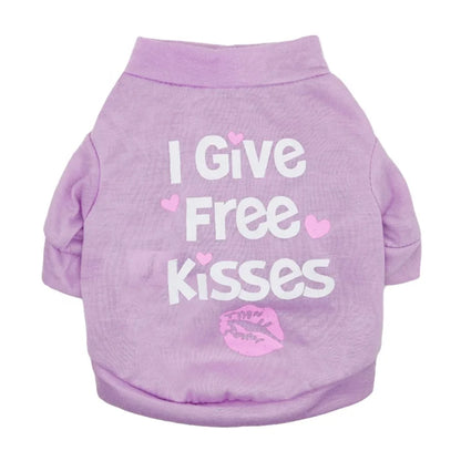 GorisPet Cute Summer Breathable Cotton Dog T-Shirts Lovely Pink Funny Words Print Spring Autumn Available XS XL Sizes