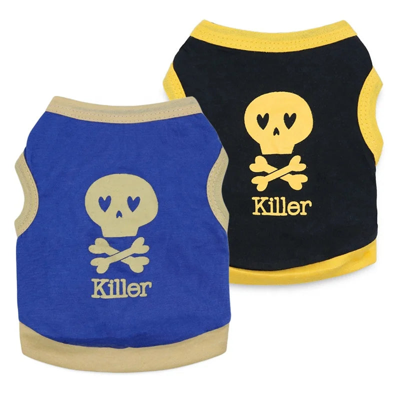 Wholesale Cool Killer Summer Pet Dog Clothes Shirt Modern XL and XS Cotton Coat with Print Pattern for Spring Season