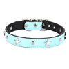Punk Style Luxury Leather Dog Collar Star Design Fashion Solid Pattern Fur Decoration Metal Buckle Made PU-Ins Pet Leashes