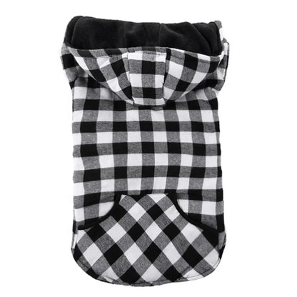 Classic Grid Luxury Cotton Padded Polyester Winter Coat for Big Dogs XL/XXL Autumn Season Pet Apparel with Harness Hole Leash