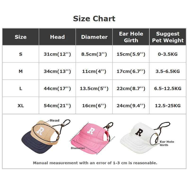 Adjustable Comfortable Eco-Friendly Breathable Solid Canvas Cats Pet Hat Summer Fashion Sport Style Baseball Ear Cap Flat
