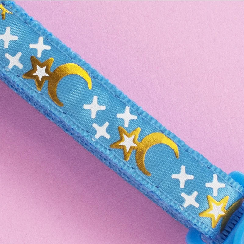 Colorful Shining Star Moon Pet Nylon Collar Soft Adjustable Small Bell Print Buckle Closure for Cats Dogs Pets Accessories