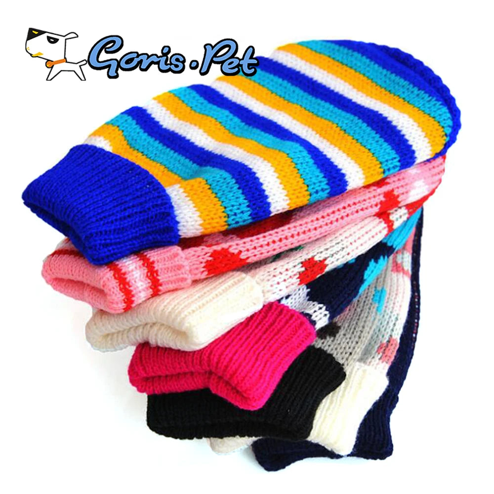 GorisPet Winter Clothes for Large and Small Dogs Solid Pattern Warm Colorful Knit Sweaters Cute and Modern Style for Pets