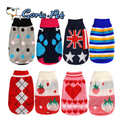 GorisPet Winter Clothes for Large and Small Dogs Solid Pattern Warm Colorful Knit Sweaters Cute and Modern Style for Pets