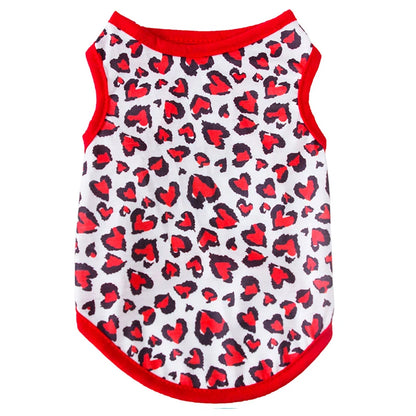 Classic Stars Plaid Leopard Print Pet Summer Tank Top Breathable Soft Cotton Pet Clothes for Cats and Dogs Sleeveless