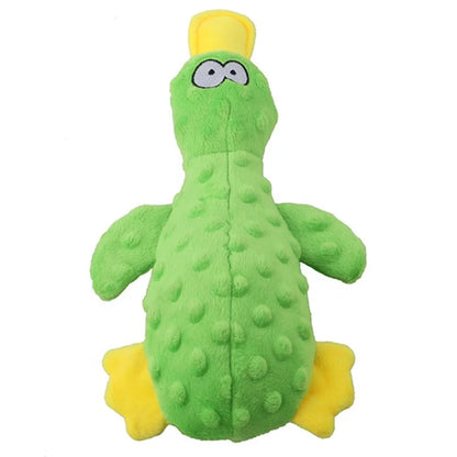 Durable Eco-Friendly Funny Squeaky Duck Dog Chew Toy with Crinkle Paper Inside Plush Bird