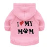 Pet Hoodie for Dogs-'I Love My Mom' Printed Fleece Sweatshirt XS Size Winter Warmth Small Breeds Teddy Poodle 11 Colors