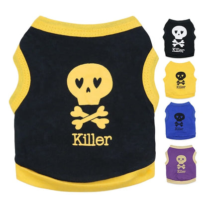 Wholesale Cool Killer Summer Pet Dog Clothes Shirt Modern XL and XS Cotton Coat with Print Pattern for Spring Season