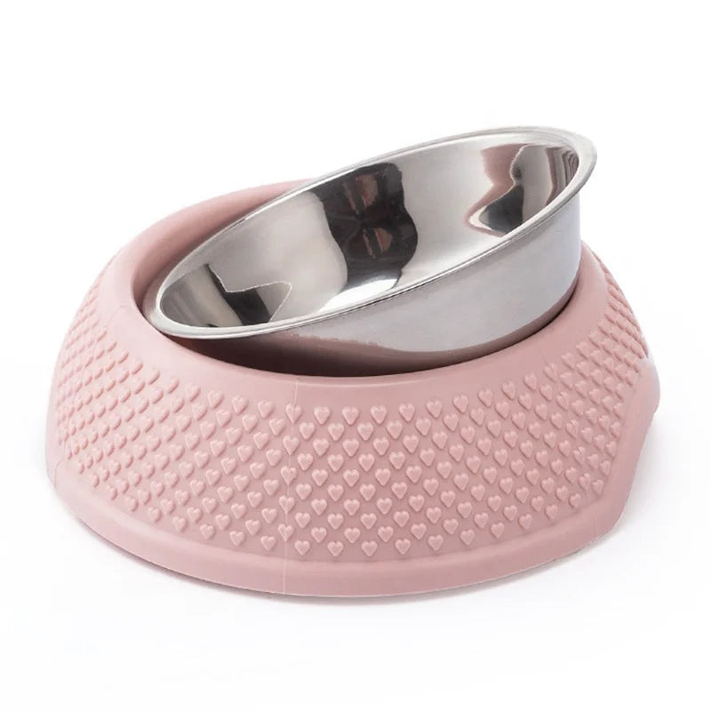 3D Stereoscopic Heart-Shaped Modern Durable Lightweight Dog Feeder Detachable Stand Full Surface Waterproof Pet Food Bowl PP 5L