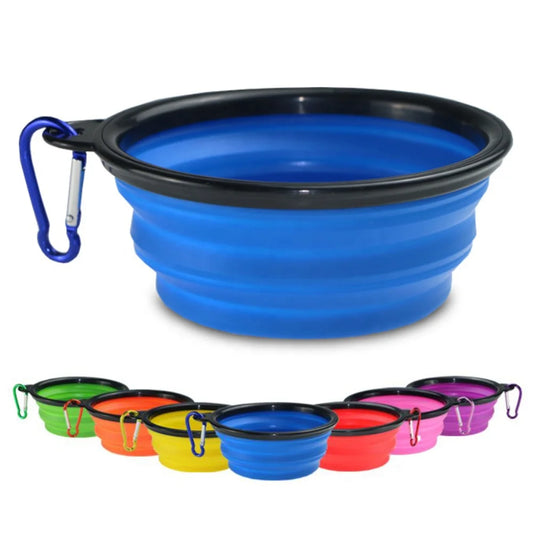 Eco Friendly High Quality Pure Solid Color Dog Silicone Outdoor Collapsible Waterproof Portable Bowl Dog Accessories Pet Feeder
