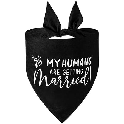 Happy Wedding Propose Marriage Custom Logo Sublimation Dog Bandana 100% Polyester for Fall Winter Summer Pet Apparel Accessory