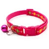 GorisPet Cute Christmas Print Adjustable Nylon Pet Collar with Colorful Plastic Buckle and Small Bells for Dogs & Cats