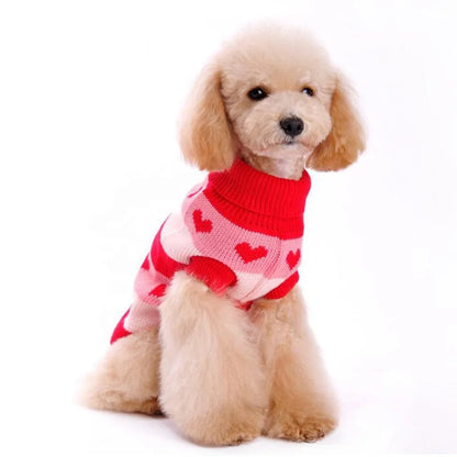 Cute Striped Acrylic Eco-Friendly Dog & Cat Sweater Soft Warm Breathable Winter Coat for Small/Medium Pets