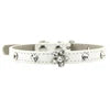 Modern Luxury Cat Collar for Small Dogs Elegant Bling-bling Rhinestone Cute Flower Decoration Solid Pattern Made of PU