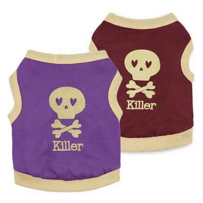 Wholesale Cool Killer Summer Pet Dog Clothes Shirt Modern XL and XS Cotton Coat with Print Pattern for Spring Season