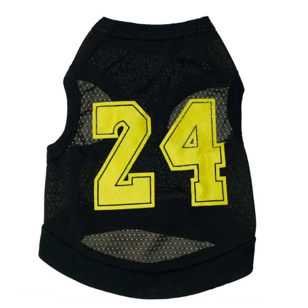 Fashion Designer's Eco-Friendly Polyester Pet Football Vest Spring/Summer Wagtail Dogs Sport Print Soccer Basketball Clothing