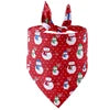 Adjustable Triangle GorisPet Eco-Friendly Durable Pet Bandana Cute Summer Winter Holiday Snowman Print Linen Cotton Polyester