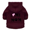 Pet Hoodie for Dogs-'I Love My Mom' Printed Fleece Sweatshirt XS Size Winter Warmth Small Breeds Teddy Poodle 11 Colors