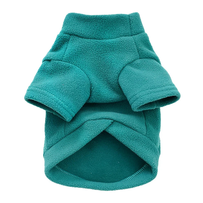 Wholesale 10 Colors Leisure Fashionable Comfortable Polyester Pet Fleece Jacket Sweater Cute Cat Clothes Harness Ring Big Dogs