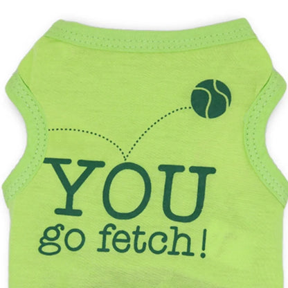 You Go Fetch Cotton Sport Jersey for Small Dogs XS and XL Sizes Print Pattern Summer Spring Apparel Accessory