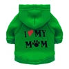 Pet Hoodie for Dogs-'I Love My Mom' Printed Fleece Sweatshirt XS Size Winter Warmth Small Breeds Teddy Poodle 11 Colors