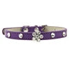 Modern Luxury Cat Collar for Small Dogs Elegant Bling-bling Rhinestone Cute Flower Decoration Solid Pattern Made of PU