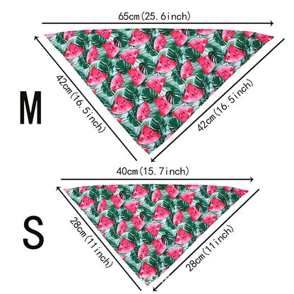 Cool Summer Dog Bandana Hawaii Style Flamingo Fruit Flower Leaves Printing Custom Thick Hat Made Polyester Cotton Winter Spring