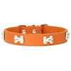 PU Leather Dog Collar Bone Studs Durable Adjustable Quick Release Buckle Collar for Dogs Fashionable Colorful Design 14
