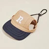 Canvas Pet Baseball Cap Ear Holes Adjustable Sun Visor Hat for Dogs Cats Solid Ins Breathable Summer Outdoor Accessory Multiple