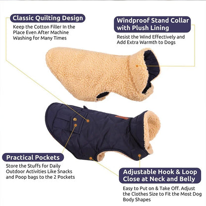 High Quality Popular Luxury Comfortable Dog Cat Waterproof Fleece Polyester Vest Coat Autumn Winter Warm Small/Medium/Large