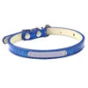 Low MOQ Shining PU Dog Collar with Custom Logo Solid Pattern Cat Neck Collars in XL XXL Sizes Engraved ID Name