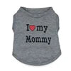 Wholesale Cute I Love Daddy Mommy Printed Cotton Dog T Shirts Tank Tops in XS S XL Sizes for Spring Summer Autumn Seasons