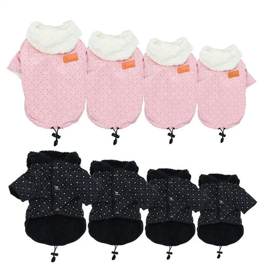 Popular Cheap Super Warm XXL Winter Coat for Dogs Coral Fleece Material with Moden Style Dot Pattern Rainproof Wool Clothing