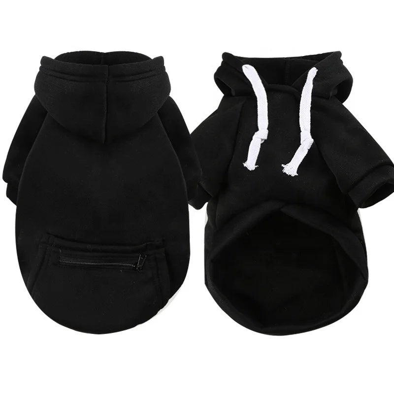 High-quality Eco-Friendly Polyester Colorful Winter/Spring Comfortable Pocket Zipper Sports Pet Hoodie XS-5XL Small/Large Dogs
