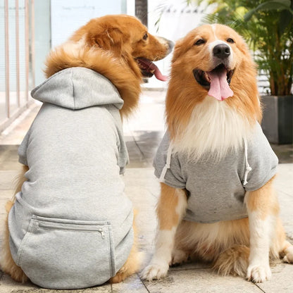 Solid Color Eco-Friendly Polyester Dog Cat Hoodie Zipper Pocket Soft Fleece Lined Warm Drawstring for Small/Medium Pets-Daily